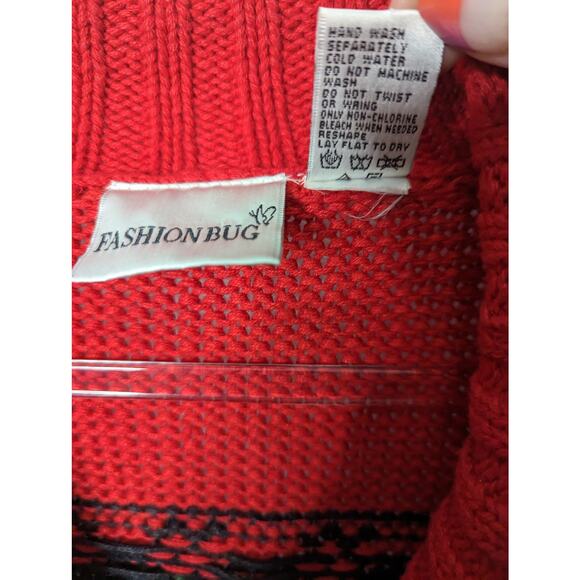 Y2K Fashion Bug Winter Holiday Shawl Collar Cardigan Sweater Plus Size 18 20 - Picture 9 of 10